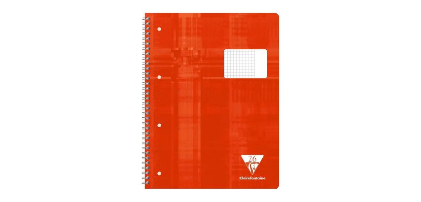 Cahier spiralé, A4, quadrillé avec marge