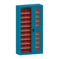 LISTA - Armoires portes vitrées 60 récipients H 195 x L 100 x P 30 cm