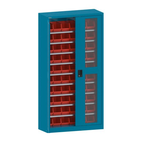 LISTA - Armoires portes vitrées 60 récipients H 195 x L 100 x P 30 cm