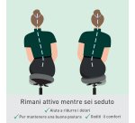 Sgabello Leitz Ergo Active con rotelle e sedile comfort oscillante