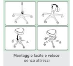 Sgabello Leitz Ergo Active con rotelle e sedile comfort oscillante