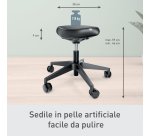 Sgabello Leitz Ergo con rotelle e sedile comfort