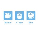 Bobines terminaux bancaires Exacompta 40902E - l 60 mm x L 25 m, Ø 47 mm - 1 pli(s) - paquet de 30