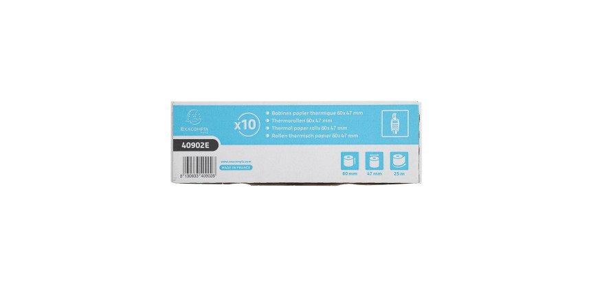 Bobines Terminaux bancaires Exacompta 40902E - l 60 mm x L 25 m, Ø 47 mm - 1 pli(s) - paquet de 30