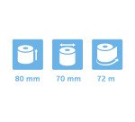 Bobines caisses Exacompta 43706SE - l 80 mm x L 72 m, Ø 70 mm - 1 pli(s) - paquet de 10