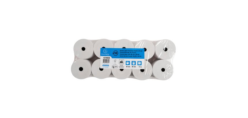Bobines Caisses Exacompta 43706SE - l 80 mm x L 72 m, Ø 70 mm - 1 pli(s) - paquet de 10