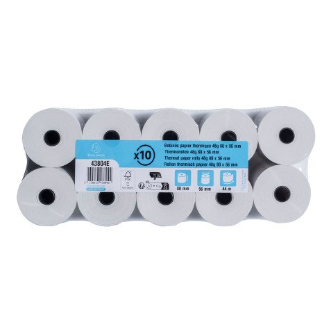 Bobines Balances Exacompta 43804E - l 80 mm x L 44 m, Ø 56 mm - 1 pli(s) - paquet de 10