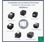 Bobines caisses Exacompta 43706SE - l 80 mm x L 72 m, Ø 70 mm - 1 pli(s) - paquet de 10