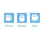 Bobines terminaux bancaires Exacompta 40344E - l 57 mm x L 28 m, Ø 50 mm - 1 pli(s) - paquet de 20