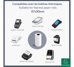 Bobines terminaux bancaires Exacompta 40642E - l 57 mm x L 9 m, Ø 30 mm - 1 pli(s) - paquet de 20