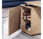 Bureau manager chêne clair 180 x 100 cm avec console à droite - Exprim