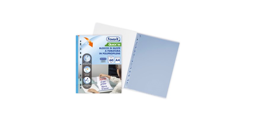 Blocco da 60 buste a foratura universale Quick-in Favorit