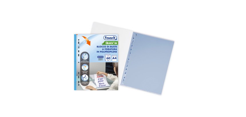 Blocco da 60 buste a foratura universale Quick-in Favorit