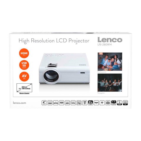 Lenco LPJ-280WH vidéoprojecteur LCD 800 x 480