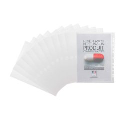 Chemise perforée à scratch Djois By Tarifold 25 x 32,5 cm incolore - Sachet de 12