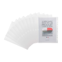 Chemise perforée à scratch Djois By Tarifold 25 x 32,5 cm incolore - sachet de 12