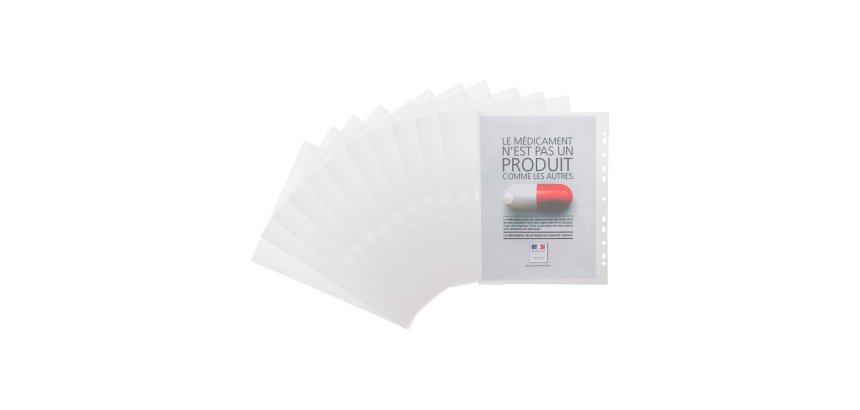 Chemise perforée à scratch Djois By Tarifold 25 x 32,5 cm incolore - Sachet de 12