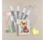 Mini pochettes de rangement à scratch A5 Djois By Tarifold - Sachet de 6