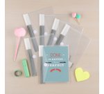 Mini pochettes de rangement à scratch A5 Djois By Tarifold - Sachet de 6