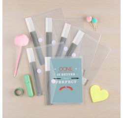 Mini storage pouches with A5 scratch closure Djois By Tarifold - Assorted colors - pack of 6