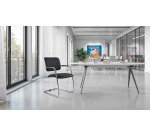 Chaise de réunion cuir noir Constance