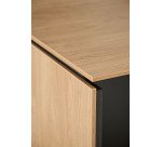 Bureau de direction Isis L 200 x P 100 cm plateau chêne clair / pied incliné à droite