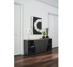 Armario bajo Helyos Alt 76 x An 90 cm roble puerta izquierda