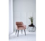 Fauteuil Léa - Tissu - Pieds métal noirs