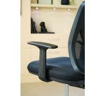 Chaise de bureau haute Magnus - tissu et maille - mécanisme haut/bas - accoudoirs - repose pied - piètement à roulettes