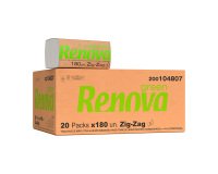 Paper hand towels 75% recycled Renova Green Zig Zag - Box of 3600