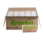 Papieren handdoekjes 75 % gerecycleerd Renova Green Zig Zag - Doos van 3600