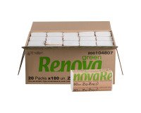 Papieren handdoekjes 75 % gerecycleerd Renova Green Zig Zag - Doos van 3600