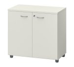 Armoire basse hauteur bureau portes battantes H 75,5 x L 80 x P 45 cm Practica