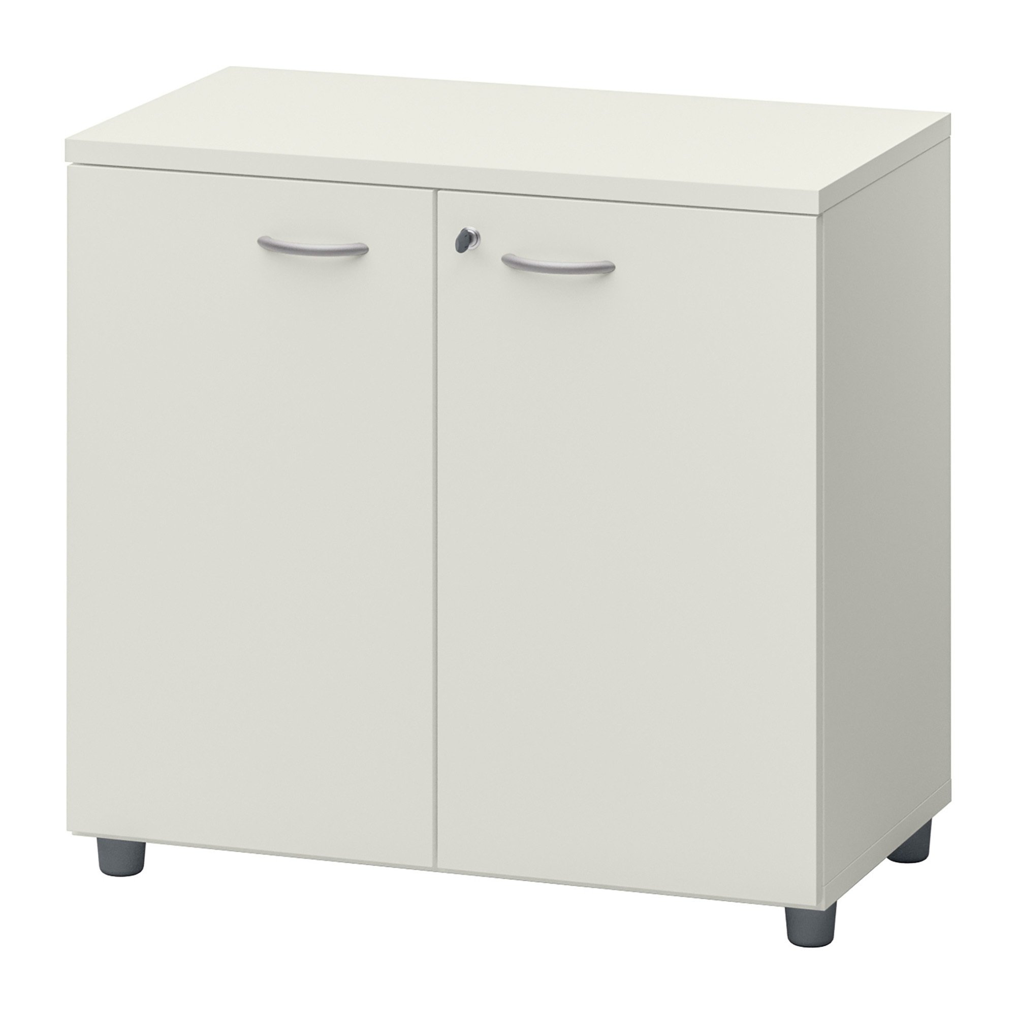 Armoire basse hauteur bureau portes battantes H 75,5 x L 80 x P 45 cm Squadra