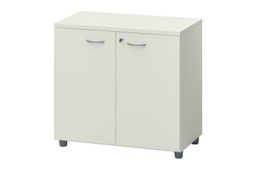 Armoire basse hauteur bureau portes battantes H 75,5 x L 80 x P 45 cm Squadra