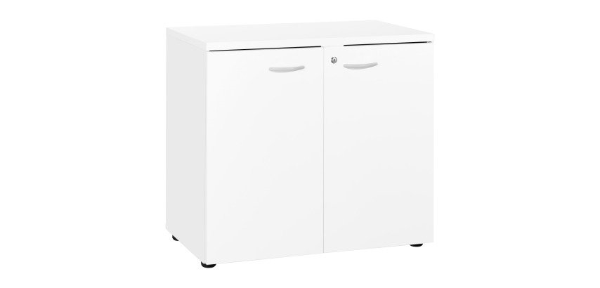 Armoire basse hauteur bureau portes battantes H 75,5 x L 80 x P 45 cm Practica