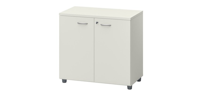 Armoire basse hauteur bureau portes battantes H 75,5 x L 80 x P 45 cm Practica