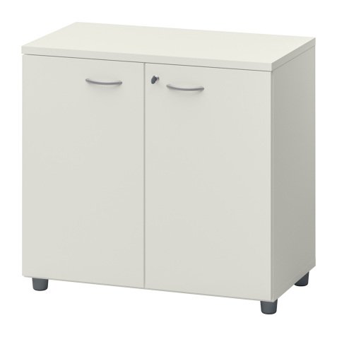 Armoire basse hauteur bureau portes battantes H 75,5 x L 80 x P 45 cm Squadra