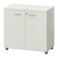 Armoire basse hauteur bureau portes battantes H 75,5 x L 80 x P 45 cm Squadra