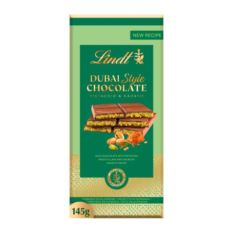 Dubai Style Chocolate Lindt, tablette chocolat au lait 145 g