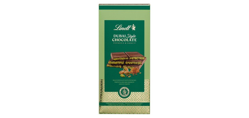 Dubai Style Chocolate Lindt, tablette chocolat au lait 145 g