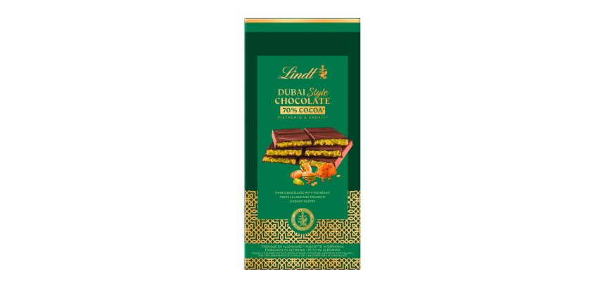 Dubai Style Chocolate Lindt, tablette chocolat noir 70% cacao 145 g