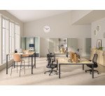 Cabine acoustique Essentielle L  - 4 personnes - extérieur chêne clair / intérieur Gris