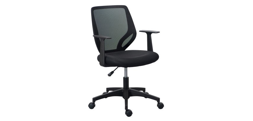 Chaise de bureau Bryce - tissu et maille - avec accoudoirs - mécanisme haut/bas