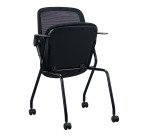 Chaise ROLLY - pliable - piètements à roulettes - noire