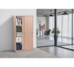 Armoire haute bois H 180 x L 90 cm portes coulissantes Essens