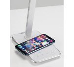 Lampe de bureau Led intégrée Bari - Aluminor - 13,7 W - Chargeur Qi