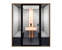 Cabine acoustique Essentielle L  - 4 personnes - extérieur chêne clair / intérieur Gris