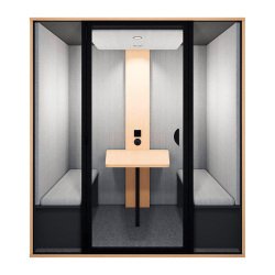 Cabine acoustique Essentielle L  - 4 personnes - extérieur chêne clair / intérieur Gris