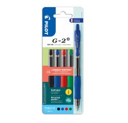Penne roller Pilot G-2 Tratto medio 0.7 mm nero, blu, verde, rosso 4 unità